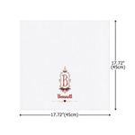 Personalized Retro Frame Bow Initial 100% Cotton Christmas Napkin with Name Table Decoration Holiday Christmas Gift for Family Kids