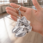 Personalised 3D-Effect Artwork Tap Dance Shoes Acrylic Keychain with Name and Year Competition Souvenir Birthday Gift for Tap Dancer