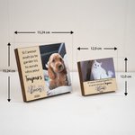 Cadre décoratif en bois personnalisé avec photo d'animal nom et année - Cadeau commémoratif pour les amoureux d'animaux de compagnie