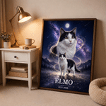 Personalized Pet Photo Starry Night Large Canvas Prints with Name and Text Home Decor Ship from USA Housewarming Memorial Gift for Pet Owners Lovers