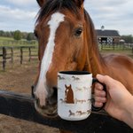 Personalized Multicolour Horse Face Silhouette Mug with Name Daily Use Birthday Holiday Gift for Horse Lover