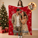 Personalized Oil Painting Style Couple Photo Soft Throw Blanket with Name Christmas Birthday  Anniversary Gift for Couple Girlfriend Boyfriend
