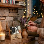 Personalisierter Holz-Bilderrahmen | mit gedrucktem Haustierfoto und Namen | Tischdeko | Gedenk- und Trostgeschenk für Haustierbesitzer und -liebhaber