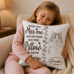 Personalised I'm Here Sketch Style Pet Photo Soft Cushion Cover with Name Home Decor Memorial Sympathy Loss of Pet Gift for Pet Owner Lover