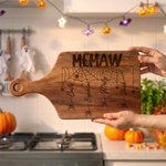 Personalized Halloween Theme Spider Web Cutting Board with Grip and Engraved Name Housewarming Halloween Gift for Family