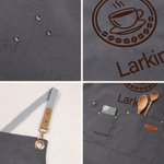 Personalised Multicolour Logo Photo Canvas Work Employee Apron with Pockets Adjustable Shop Gift for Dessert Coffee Restaurant Bar Barbershop Employee