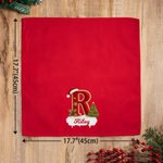 Personalized Christmas Hat Initial Holly Snowflake Christmas Napkin with Name Christmas Dinner Birthday Gift for Family Friends