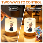 Personalized 3D-Effect Artwork Photo Rechargeable Dimmable Touch Control Night Light with Text Nursery Decor Birthday Gift for Boys Girls