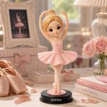Personalised 3D Photo Dancer Figurine with Text and Wooden Base Bedroom Decor Birthday Gift for Child Dancer Beginner Woman