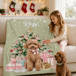 Personalised Watercolor Christmas Pet Portrait Soft Throw Blanket with Photo and Name Home Decor Christmas Gift for Pet Owners Lovers