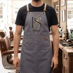 Personalised Multicolour Logo Photo Canvas Work Employee Apron with Pockets Adjustable Shop Gift for Dessert Coffee Restaurant Bar Barbershop Employee