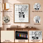 Stampe su tela personalizzate con foto di coppia su mappa a forma di cuore quadrata, con nome e testo – Decorazioni per la casa – Spedizione dagli Stati Uniti – Regalo di anniversario di matrimonio pe