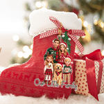 Personalized 3D-Style Art Cartoon Family Photo Acrylic Ornament with Family Name Tree Decoration Christmas Gift for Families