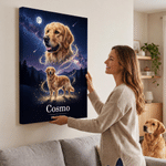 Personalized Pet Photo Starry Night Large Canvas Prints with Name and Text Home Decor Ship from USA Housewarming Memorial Gift for Pet Owners Lovers