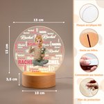 Veilleuse LED en acrylique personnalisée avec nom et photo - Style personnage de dessin animé - Cadeau d'anniversaire pour enfant