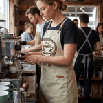 Personalised Multicolour Logo Photo Canvas Work Employee Apron with Pockets Adjustable Shop Gift for Dessert Coffee Restaurant Bar Barbershop Employee