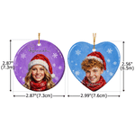 Personalized Snowflake Christmas Theme Cartoon Photo Character Ceramic Ornament with Name Christmas Gift for Family Friends