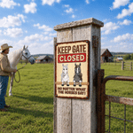 Personalised Keep Gate Closed 1-3 Horses Peeking Tinplate Painting with Names Barn Decor Birthday Gift for Horse Owners