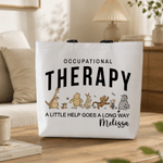 Personalized Cute Classic Winnie the Pooh Large Capacity Tote Bag with Name Daily Use Birthday Gifts for Occupational Therapists Teachers