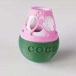 Jouet personnalisé pour chat en forme de gobelet, imprimé en 3D, multicolore et réglable, avec distributeur de friandises et nom gravé – Aide à l'alimentation lente pour animaux de compagnie – Cadeau 