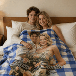 Personalized Oil Painting Style Couple Photo Soft Throw Blanket with Name Christmas Birthday  Anniversary Gift for Couple Girlfriend Boyfriend