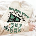 Personalized Witch Boots Halloween Sweatshirt T-shirt with 1-6 Names Daily Wear Funny Halloween Gift for Pet Lover Friend