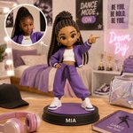 Personalised 3D Photo Dancer Figurine with Text and Wooden Base Bedroom Decor Birthday Gift for Child Dancer Beginner Woman