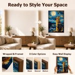 Photo personnalisée d'animal de compagnie dans le style de la peinture à l'huile – Reproductions sur toile « La Nuit étoilée » avec prénom – Décoration d'intérieur – Expédiée depuis les États-Unis – C