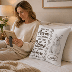 Personalised I'm Here Sketch Style Pet Photo Soft Cushion Cover with Name Home Decor Memorial Sympathy Loss of Pet Gift for Pet Owner Lover