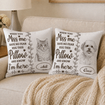 Personalised I'm Here Sketch Style Pet Photo Soft Cushion Cover with Name Home Decor Memorial Sympathy Loss of Pet Gift for Pet Owner Lover