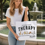 Personalized Cute Classic Winnie the Pooh Large Capacity Tote Bag with Name Daily Use Birthday Gifts for Occupational Therapists Teachers