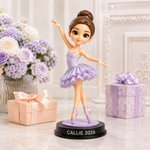 Personalised 3D Photo Dancer Figurine with Text and Wooden Base Bedroom Decor Birthday Gift for Child Dancer Beginner Woman