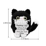 Personalized Inspirational Positive Handmade Cat Crochet Doll Desk Decoration with Name Stress Relief Birthday Gift for Cat Lovers Friends
