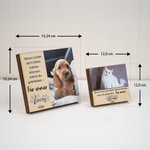 Personalisierter Holz-Bilderrahmen | mit gedrucktem Haustierfoto und Namen | Tischdeko | Gedenk- und Trostgeschenk für Haustierbesitzer und -liebhaber