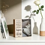 Cadre décoratif en bois personnalisé avec photo d'animal nom et année - Cadeau commémoratif pour les amoureux d'animaux de compagnie