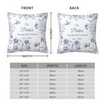 Personalized Toile De Jouy Style Flower Soft Throw Pillow Cover with Family Name and  Date Room Decor Cotton Wedding Anniversary Gift for Couple