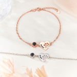Personalised Heart Paw Photo Projection Bracelet with Engraved Name Birthday Gift for Pet Owners Lovers