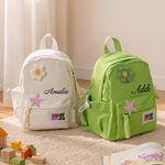 Personalised Flower Star Felt Design Waterproof Nylon Backpack with Name Back to School Birthday Gift for Kids Students