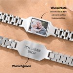 Personalisiertes Herren Armband mit Gravur & verstecktem Foto | durch Wärme aktivierbar | Vatertag, Geburtstag & Jahrestag Geschenk für Männer