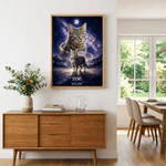 Personalized Pet Photo Starry Night Large Canvas Prints with Name and Text Home Decor Ship from USA Housewarming Memorial Gift for Pet Owners Lovers