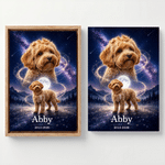 Personalized Pet Photo Starry Night Large Canvas Prints with Name and Text Home Decor Ship from USA Housewarming Memorial Gift for Pet Owners Lovers