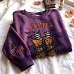 Personalized Witch Boots Halloween Sweatshirt T-shirt with 1-6 Names Daily Wear Funny Halloween Gift for Pet Lover Friend