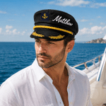Personalized Multicolor Mr Mrs Gold Leaf Anchor Embroidered Captain Hat with Name Cruise Ship Vacation Beach Party Birthday Gift for Friend