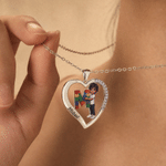 Collana personalizzata in argento sterling con cuore, foto e puzzle in stile cartone animato, con nome e iniziale: regalo di compleanno per il Mese della sensibilizzazione sull’autismo, dedicato ai fa