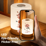 Personlig nattlampa i vintage-stil med födelsedagsblomma, dimbar, pekskärm och uppladdningsbart batteri – med namn – sovrumsdekoration, present till födelsedag eller inflyttning för kvinnor och vänner 7