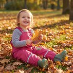 Personalisierte Matschhose mit Tiermotiven Namen | verstellbare Träger | Erstausstattung für den Kita-Start | Geschenk für Kindergartenkinder