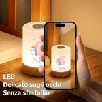 Luce notturna touch personalizzata con design dell'animale ballerino e nome, 13 colori regolabili - Regalo di compleanno per bambini