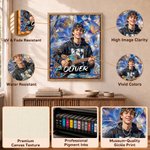 Personalised Graffiti Oil Painting Style Acoustic Electric Guitar Photo Canvas Prints with Name Home Decor Birthday Gift for Friends
