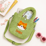 Personalized Colourful Embroidered Fantasy Unicorn Dinosaur Corduroy Crossbody Handbag with Name Birthday Gift for Kids Girls