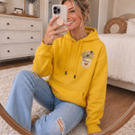 Personalised Multicolour Birth Flower Pocket Soft T-shirt Sweatshirt Hoodie with Name Daily Wear Birthday Gift for Woman